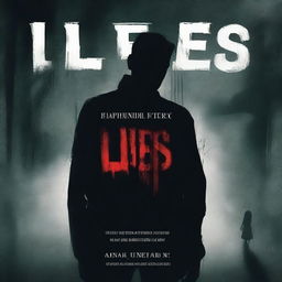 Create a book cover for a horror story titled 'Lies'