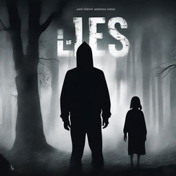 Create a book cover for a horror story titled 'Lies'