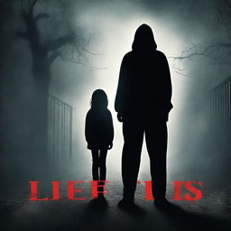 Create a book cover for a horror story titled 'Lies'