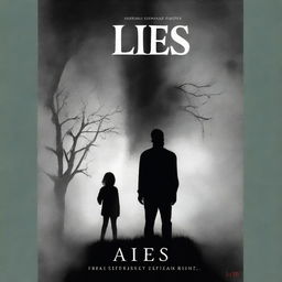 Design a book cover for a horror story titled 'Lies'