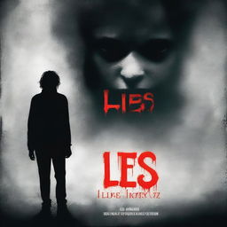 Design a book cover for a horror story titled 'Lies'