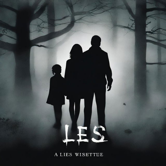 Design a book cover for a horror story titled 'Lies'