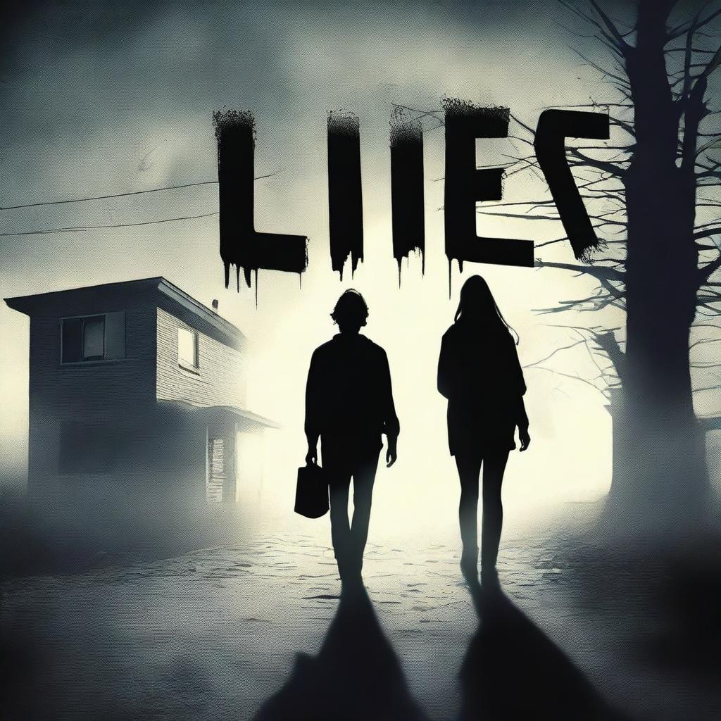 Create a book cover for a horror story titled 'Lies'