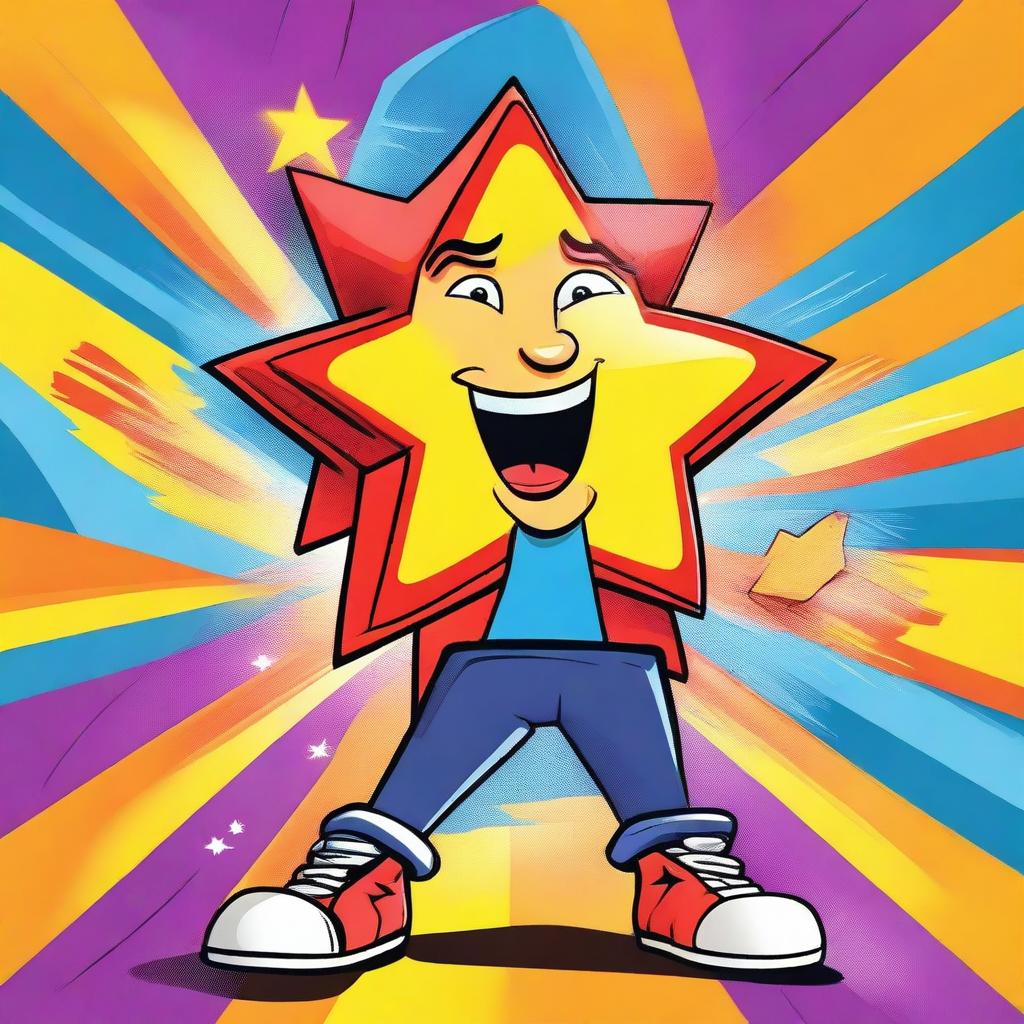 Create a cartoony image of a superstar named Lucas