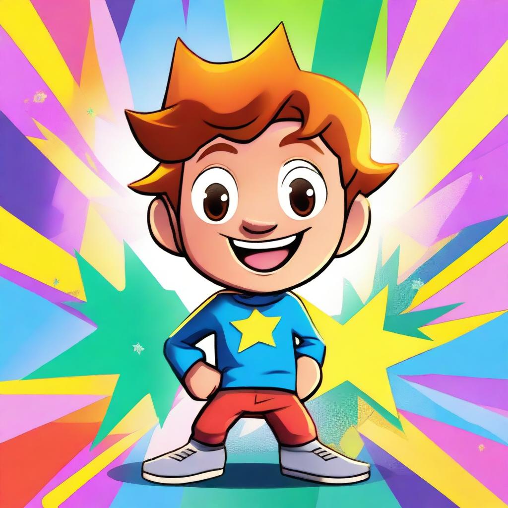 Create a cartoony image of a superstar named Lucas