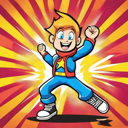 Create a cartoony image of a superstar named Lucas