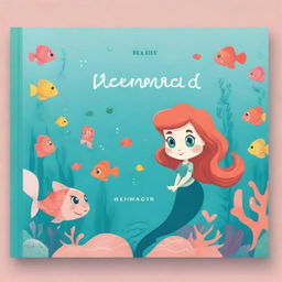 Create a book cover featuring a chibi version of the Little Mermaid