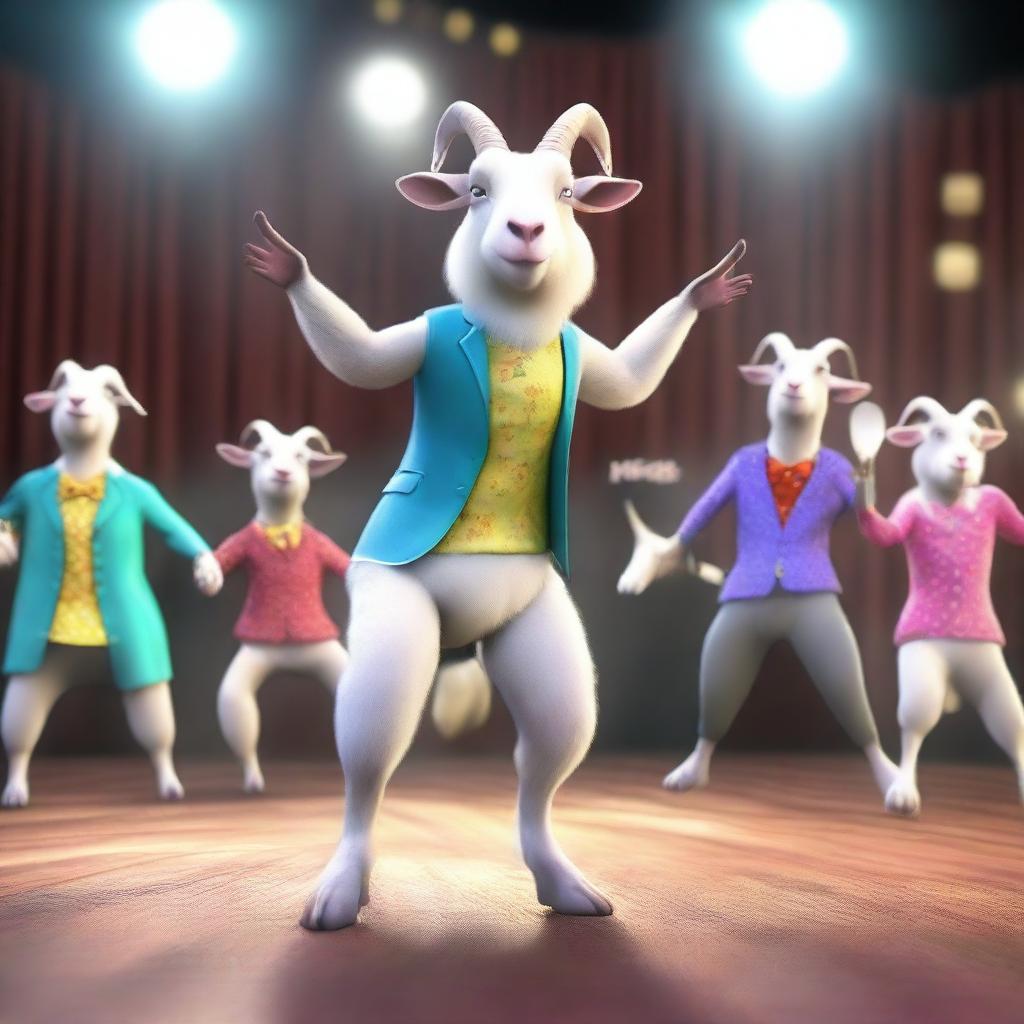 A new update in Goat Simulator 3 featuring musical motion picture skins