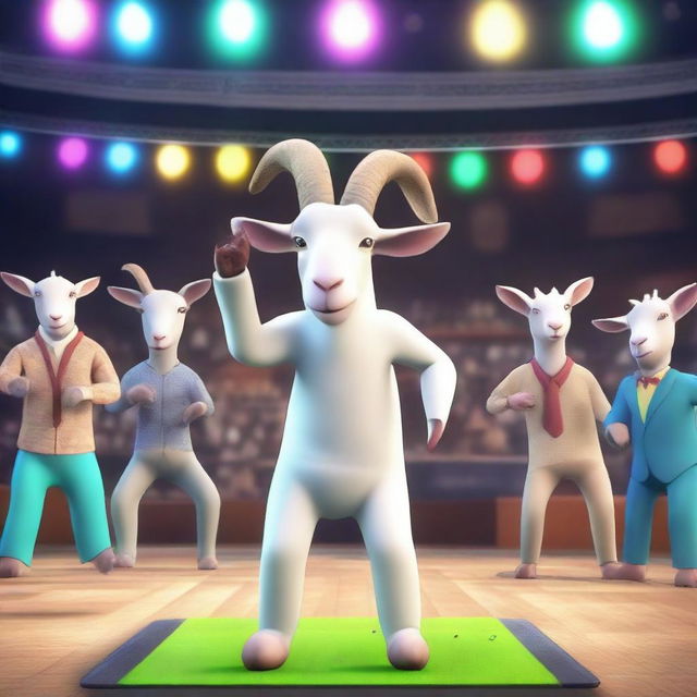 A new update in Goat Simulator 3 featuring musical motion picture skins