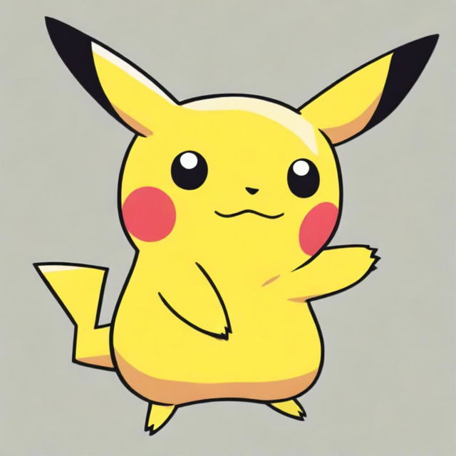 Create an image of Pikachu, the iconic yellow electric-type Pokémon, with its cute and playful expression