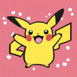 Create an image of Pikachu, the iconic yellow electric-type Pokémon, with its cute and playful expression