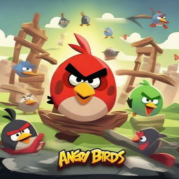 Create an image inspired by the game Angry Birds