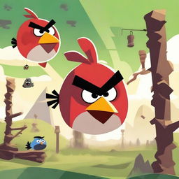 Create an image inspired by the game Angry Birds