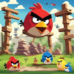 Create an image inspired by the game Angry Birds