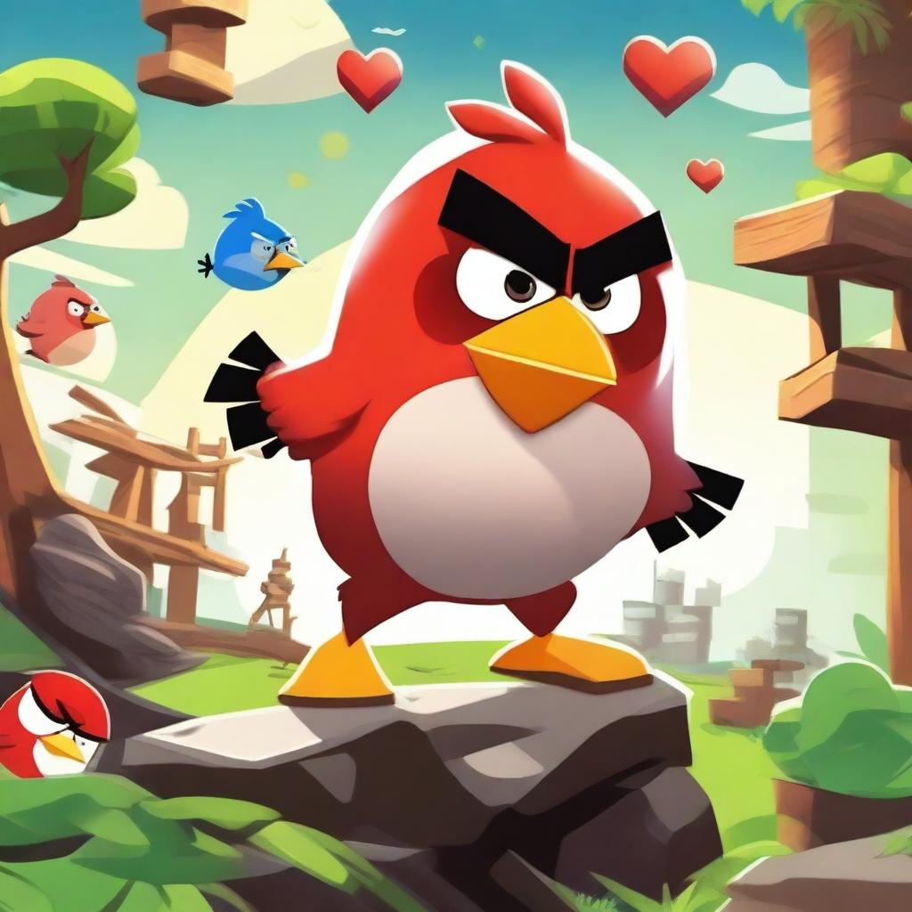 Create an image inspired by the game Angry Birds