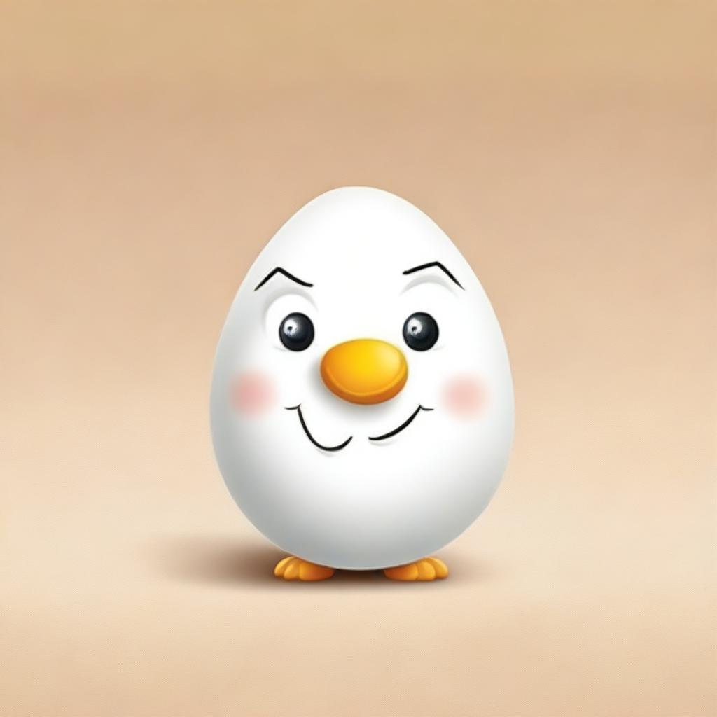 A smirking cracked egg with a playful expression, designed for a child-friendly book cover