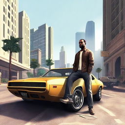 Create an image inspired by the game Grand Theft Auto (GTA)