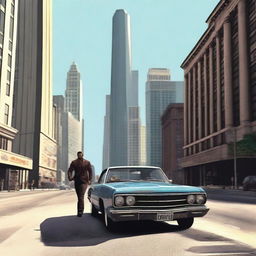 Create an image inspired by the game Grand Theft Auto (GTA)