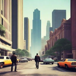 Create an image inspired by the game Grand Theft Auto (GTA)