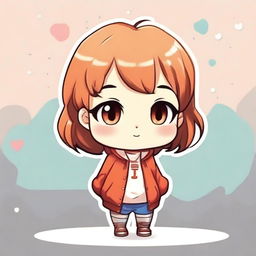 Create a chibi character with a cute, oversized head and small body