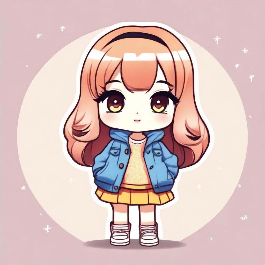 Create a chibi character with a cute, oversized head and small body