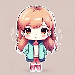 Create a chibi character with a cute, oversized head and small body