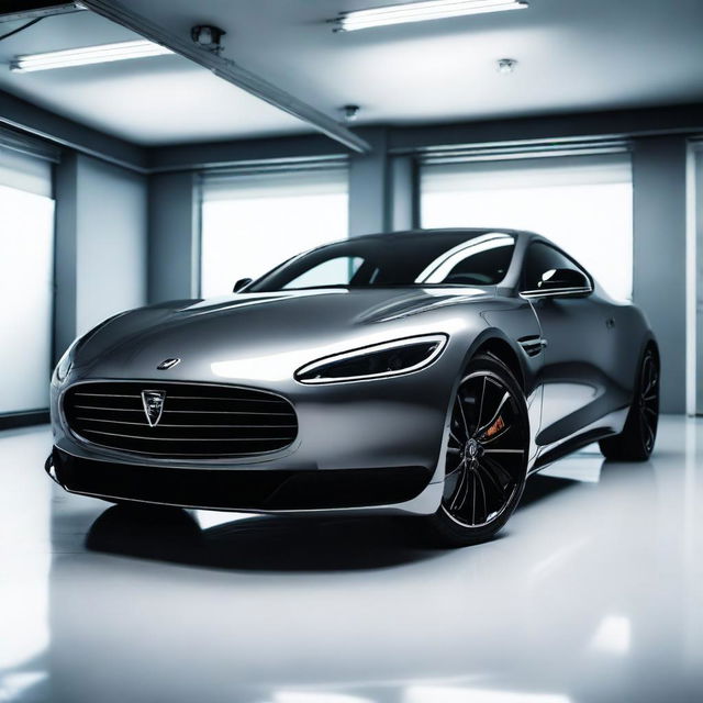 A sleek car with a shiny, protective paint film