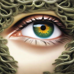 A pair of eyes that are mesmerizing and enchanting, but not like Medusa's eyes