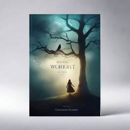 Create a captivating book cover featuring a mysterious and enchanting scene