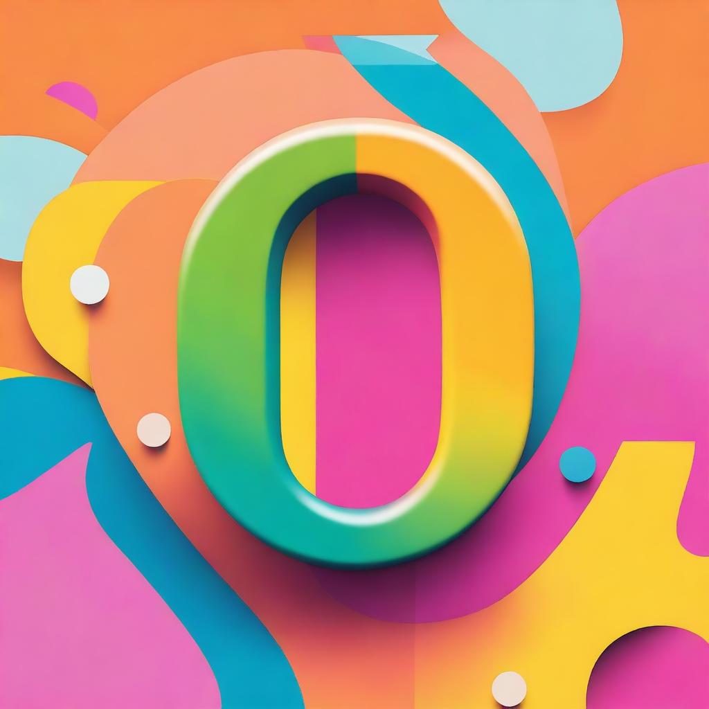 An image of the letter 'o' in a bold and colorful font, set against a bright and cheerful background