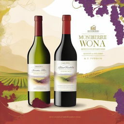 Create a vibrant and eye-catching poster for the Monterrei wine fair