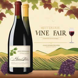 Create a vibrant and eye-catching poster for the Monterrei wine fair