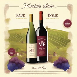 Create a vibrant and eye-catching poster for the Monterrei wine fair