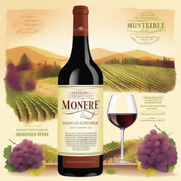 Create a vibrant and eye-catching 43 x 63 poster for the MONTERREI wine fair