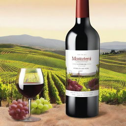 Create a vibrant and eye-catching 43 x 63 poster for the MONTERREI wine fair