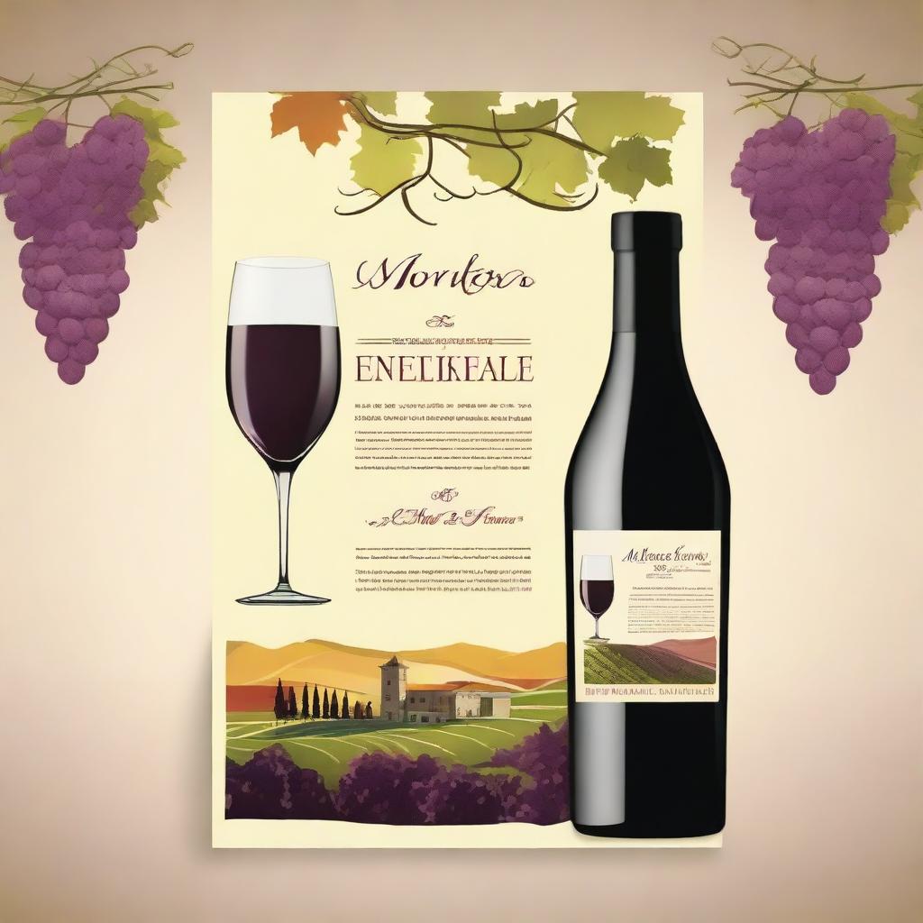 Create a vibrant and eye-catching 43 x 63 poster for the MONTERREI wine fair