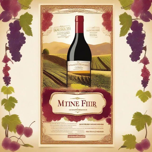 Create a vibrant and eye-catching 43 x 63 poster for the MONTERREI wine fair