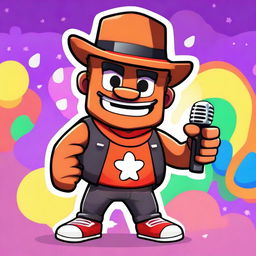 Create a Brawl Stars character named Freddy, who is a karaoke boy