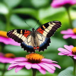 A realistic butterfly in its natural habitat, captured in high-definition nature photography