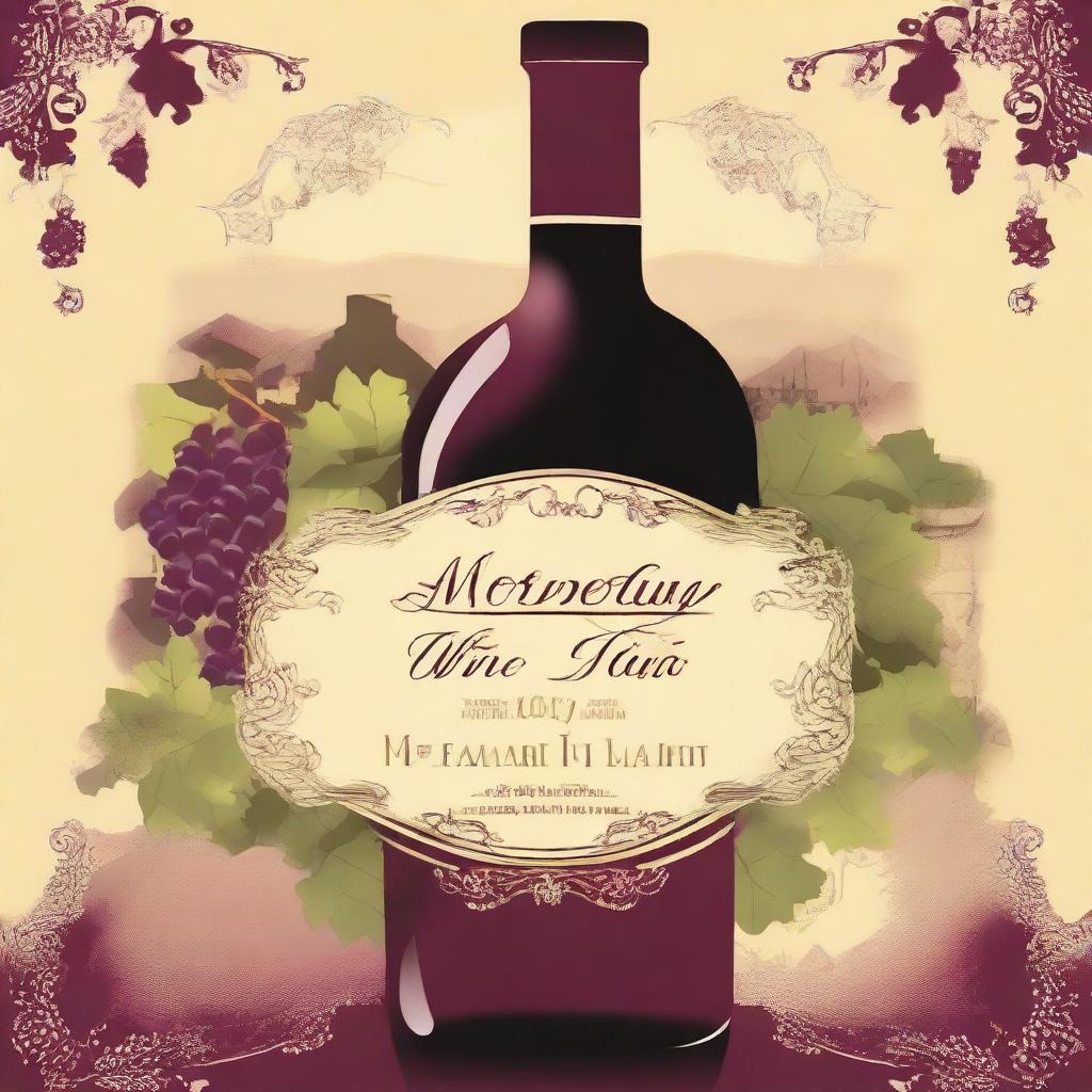 Create a vibrant and eye-catching 43 x 63 poster for the Monterrey wine fair in a Baroque style