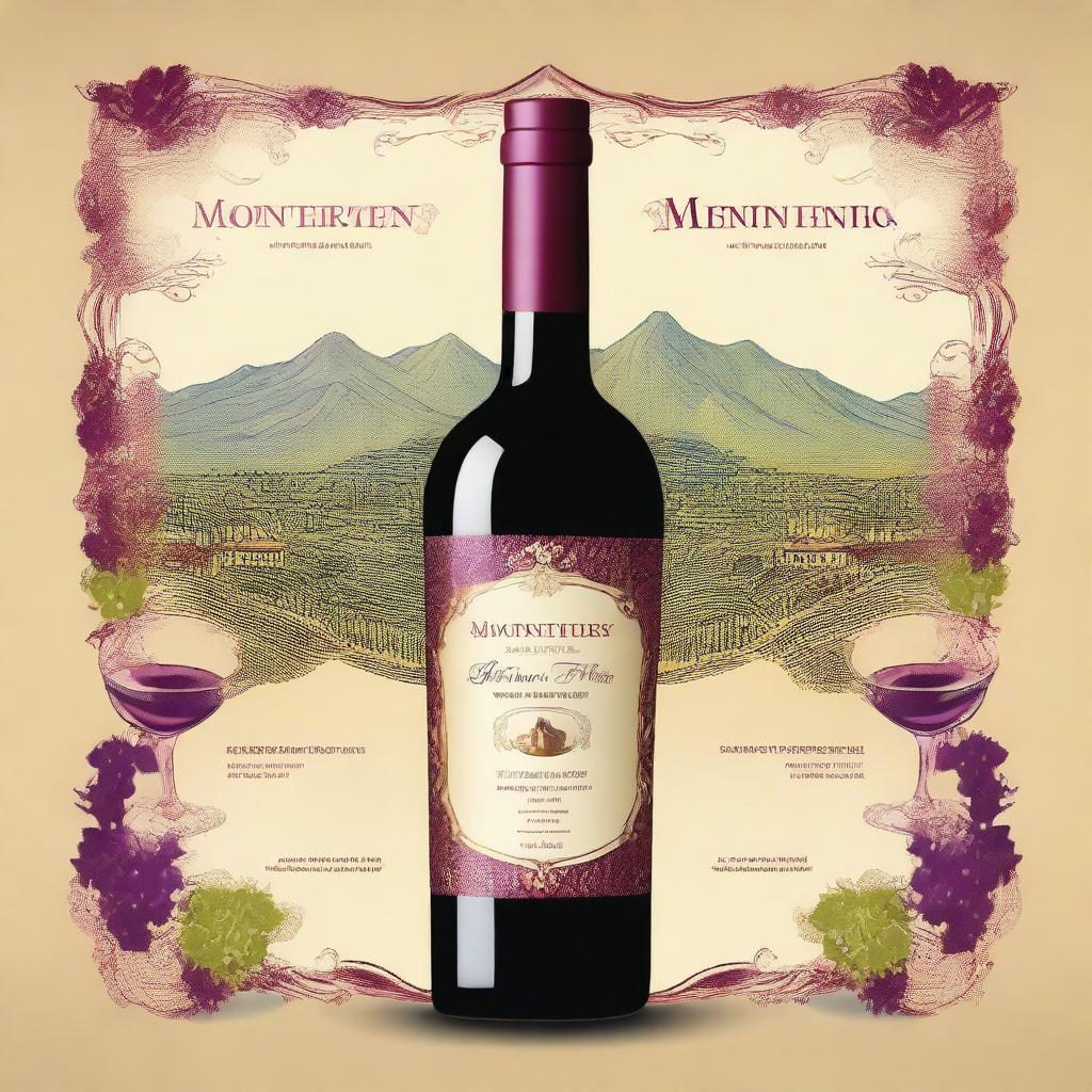 Create a vibrant and eye-catching 43 x 63 poster for the Monterrey wine fair in a Baroque style