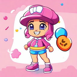 A Brawl Stars character named Lucy who is a candy-themed friend