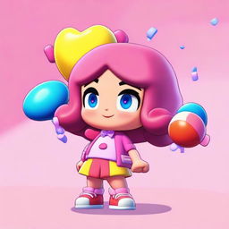 A Brawl Stars character named Lucy who is a candy-themed friend