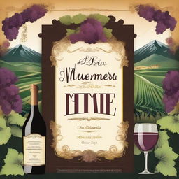 Create a vibrant and eye-catching 43 x 63 poster for the Monterrey wine fair in a Baroque style