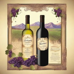 Create a vibrant and eye-catching 43 x 63 poster for the Monterrey wine fair in a Baroque style