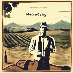 Create an image featuring a person holding a bottle of wine labeled "Monterrey"