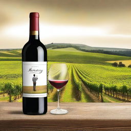 Create an image featuring a person holding a bottle of wine labeled 'Monterrey'