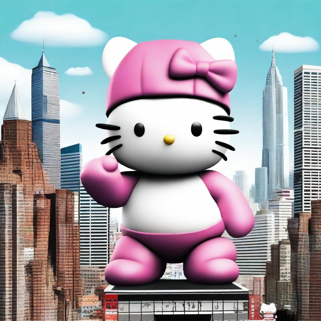 Create a realistic image of Hello Kitty combined with King Kong