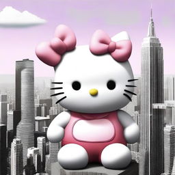 Create a realistic image of Hello Kitty combined with King Kong