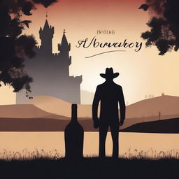 Create an image featuring a shadowy figure holding a cup of wine labeled 'Monterrey'